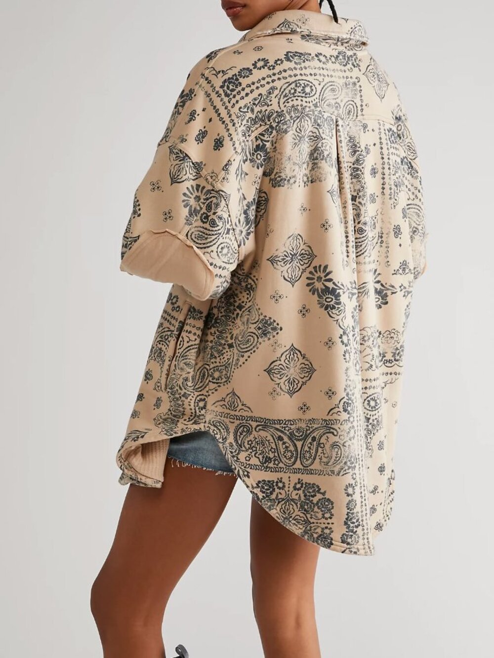 NWOT Free People Women's Ruby West Coast Jacket in Ivory Combo Bandana Medium